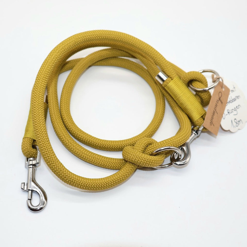 1,8m leichte 10mm Tauleine für kleine und mittlere Hunde *Ocher gelb*