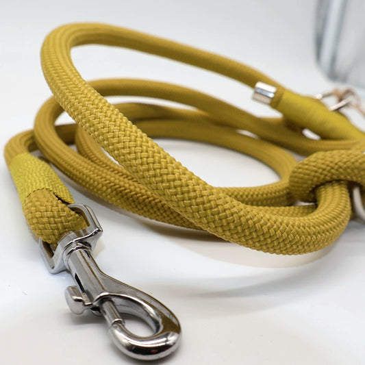 1,8m leichte 10mm Tauleine für kleine und mittlere Hunde *Ocher gelb*