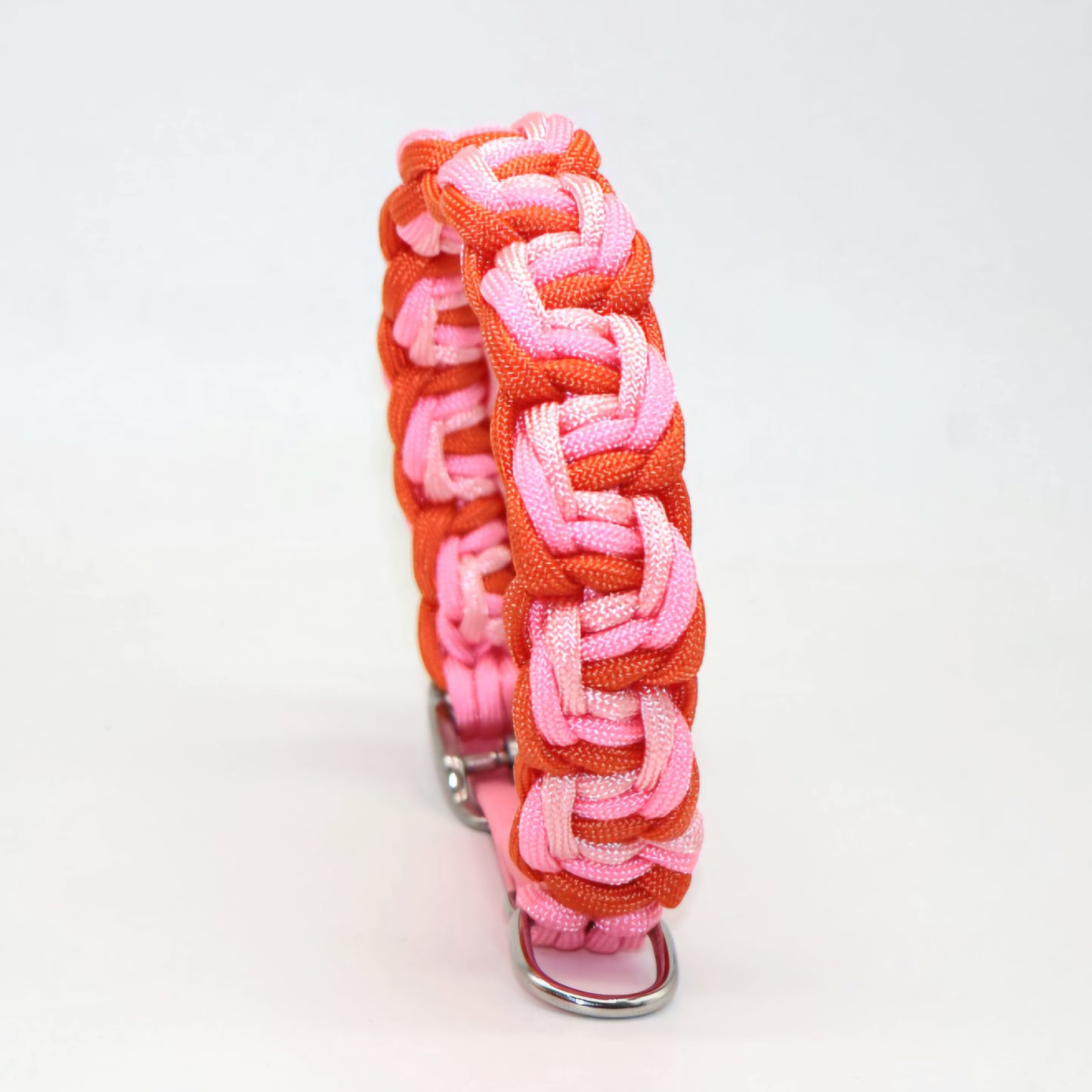 Paracord Halsband geflochten *Rosa & Orange*