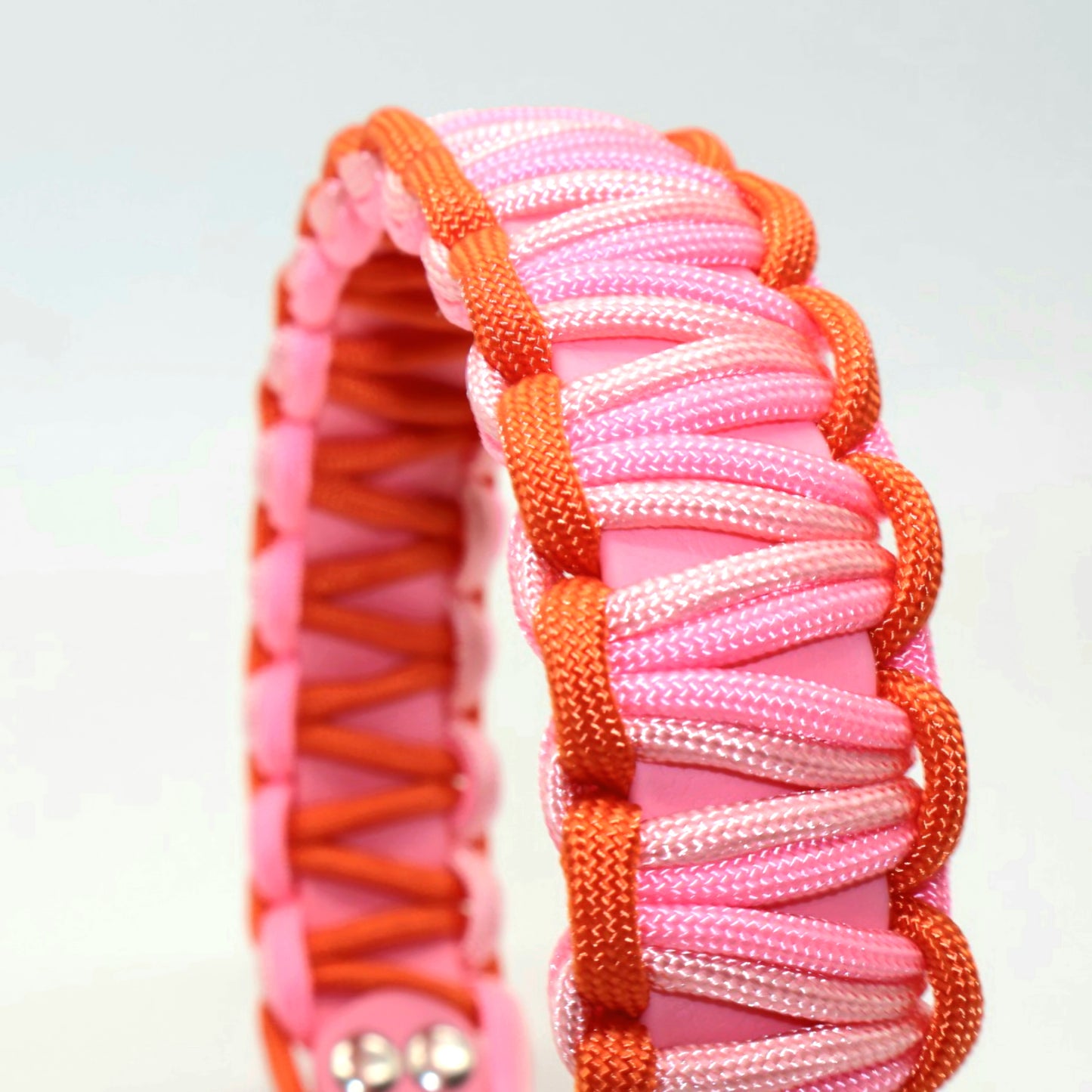 Halsband Biothane & Paracord *Orange & Rosa*