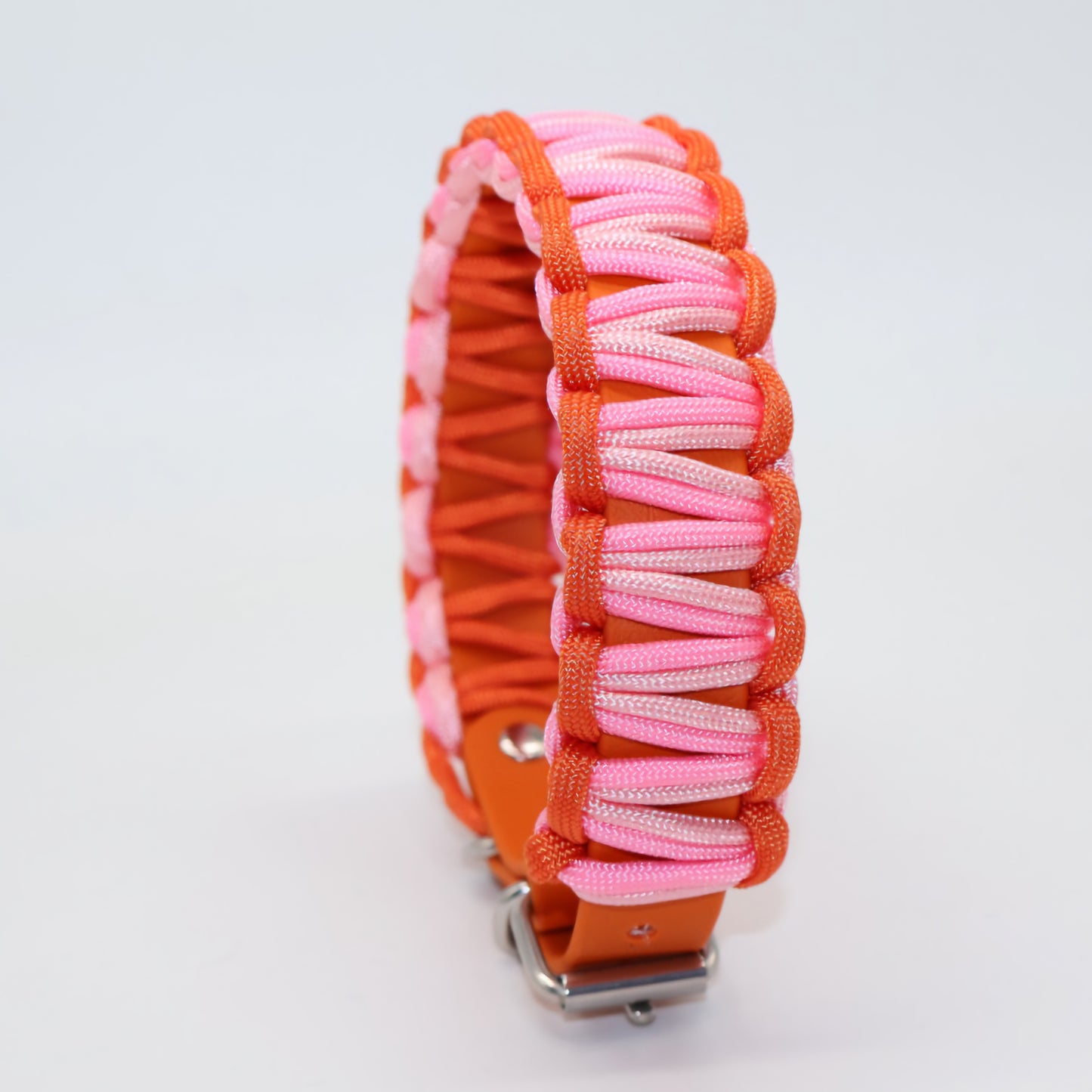 Halsband Biothane & Paracord *Orange & Rosa*