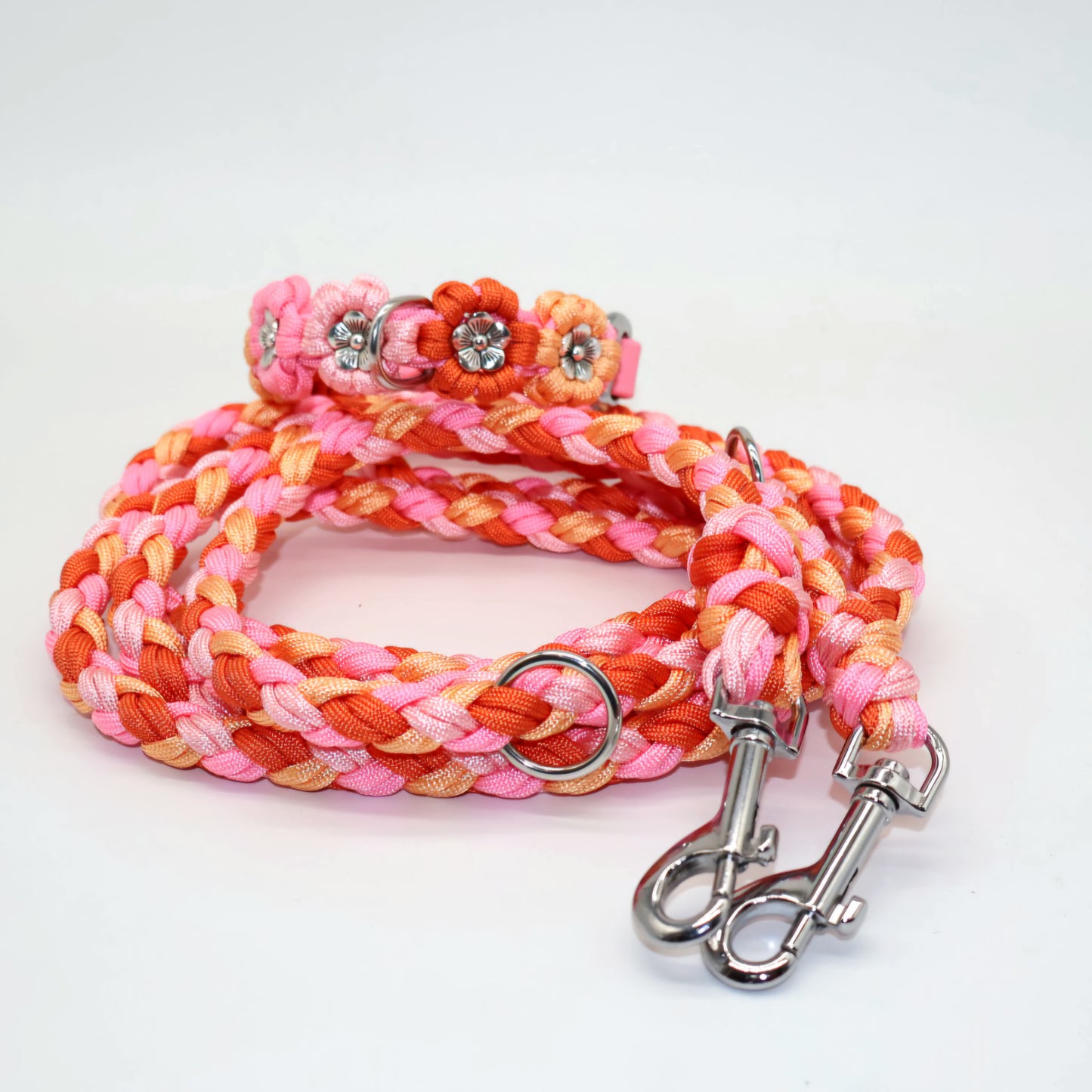 Blumen Halsband *Rosa & Orange*