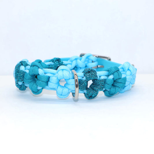 Mini Blumen Halsband *Türkis-blau*