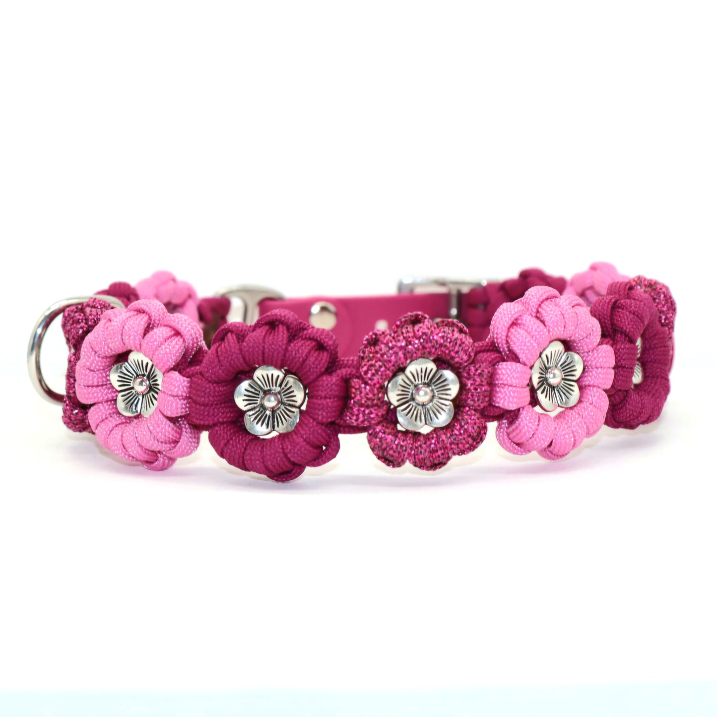 Blumen Halsband *Beere & Pink Glitzer & Bubble Gum*