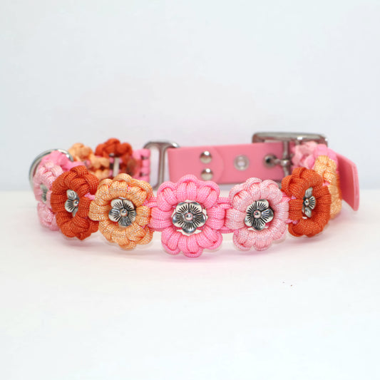 Blumen Halsband *Rosa & Orange*