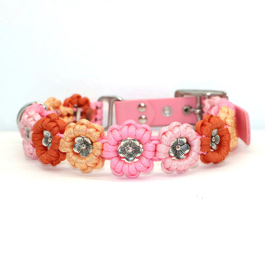 Blumen Halsband *Rosa & Orange*