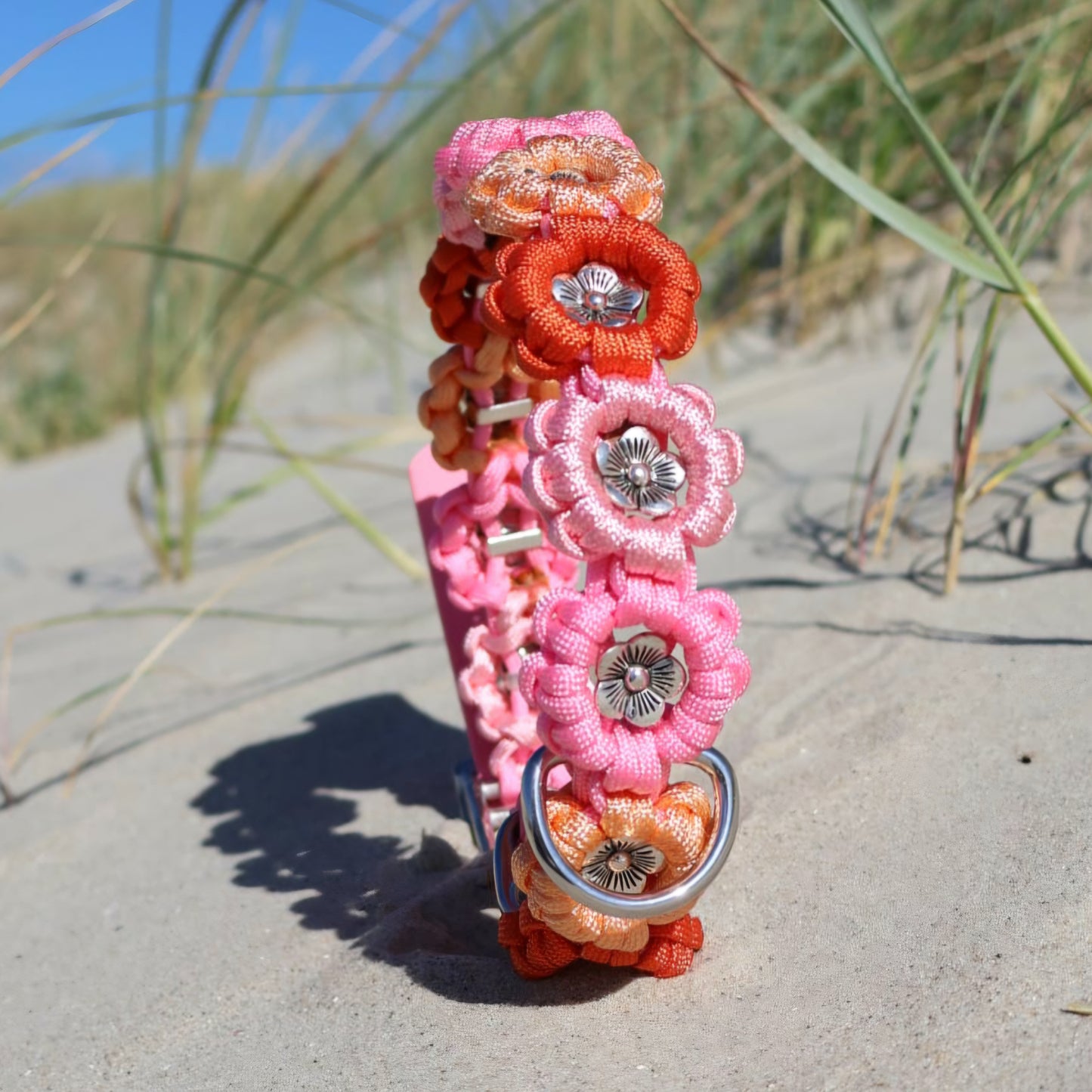 Blumen Halsband *Rosa & Orange*