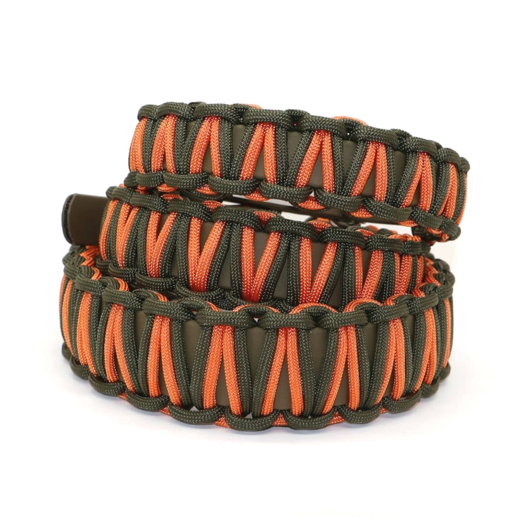 Halsband Biothane & Paracord *Orange & Oliv*