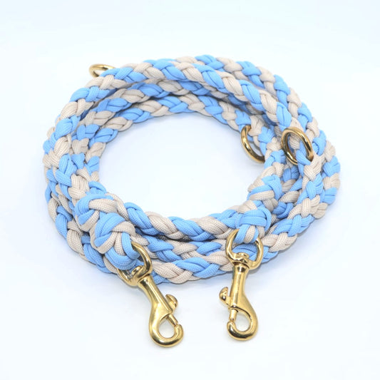 Handgeflochtene Paracordleine *Polarblau & Creme*