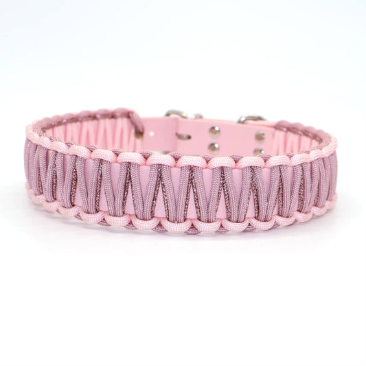 Halsband Biothane & Paracord *Rouge & Altrosa & Rosa-Glitzer*