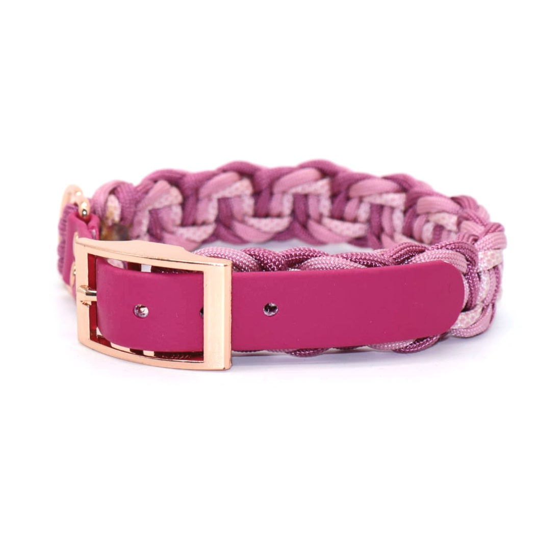 Paracord Halsband geflochten *Wildbeere & Lavender Rosa*