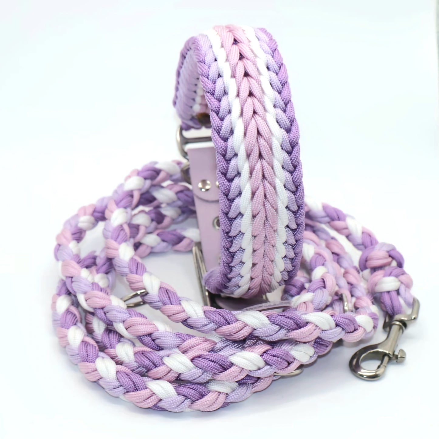 Paracord Halsband Breit geflochten *Pearl lila*