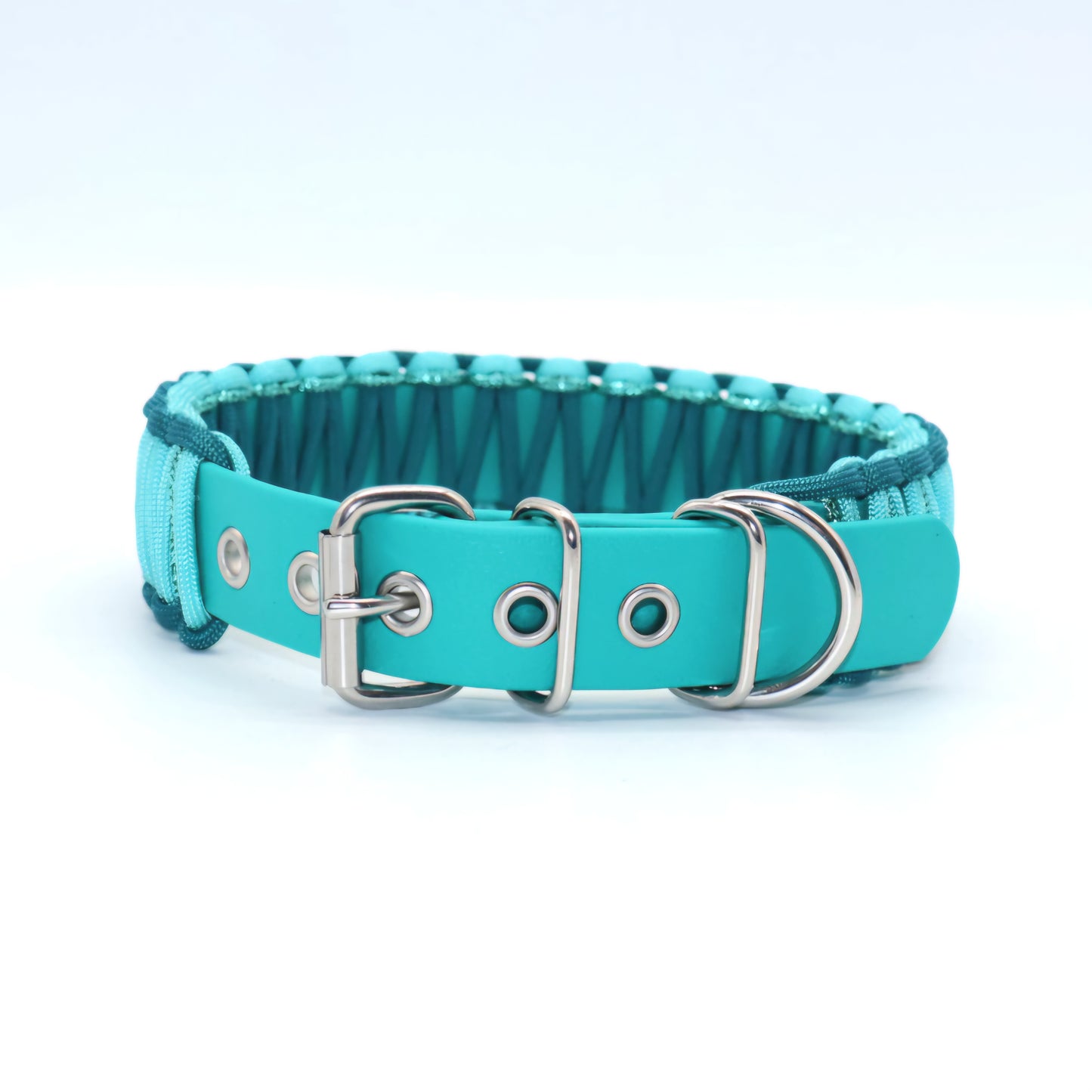 Halsband Biothane & Paracord *Türkis glitzer* 38-52cm