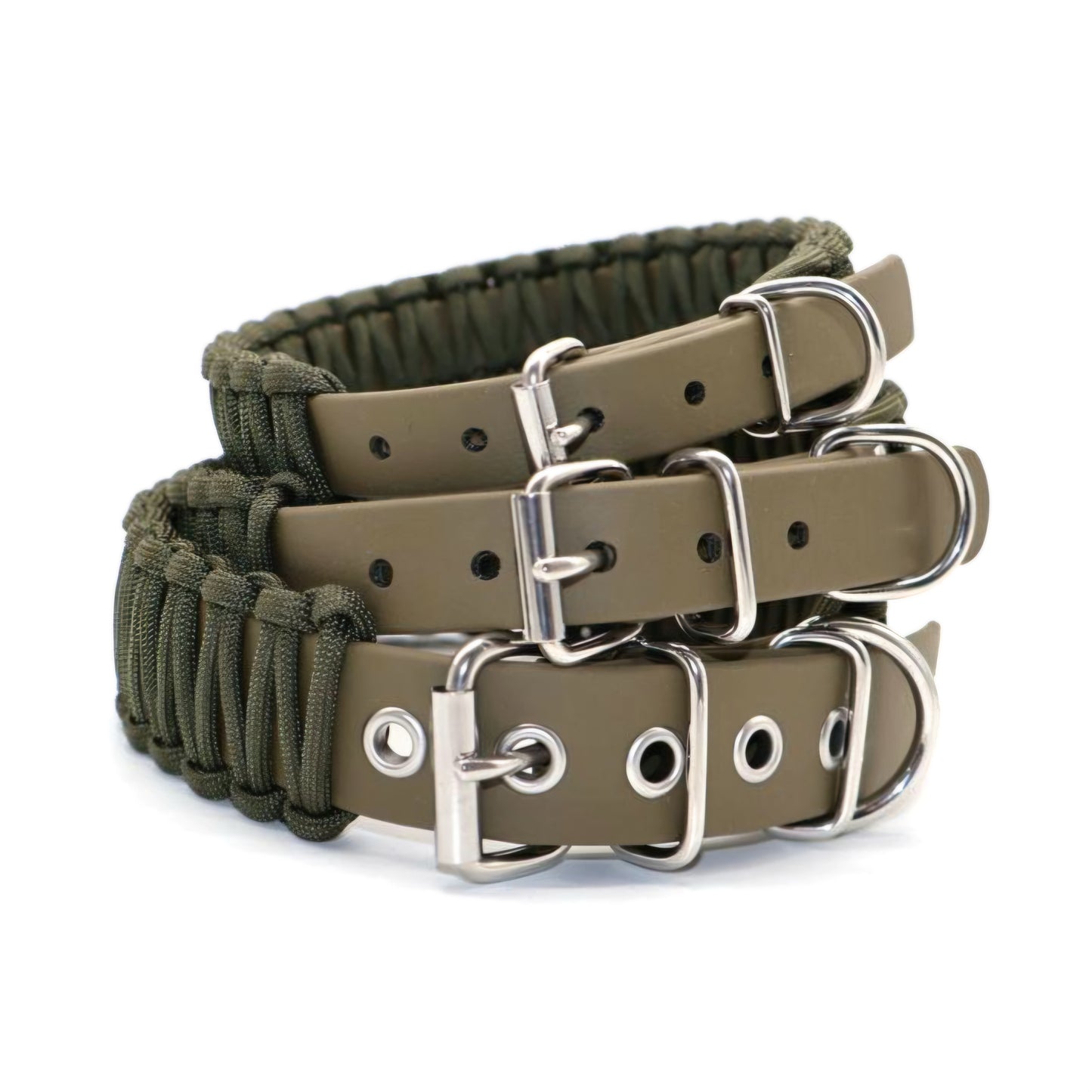 Halsband Biothane & Paracord *Oliv*