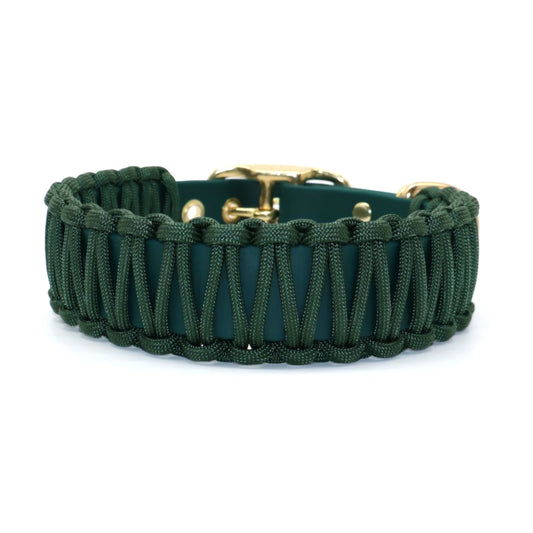 Halsband Biothane & Paracord *Dunkelgrün*