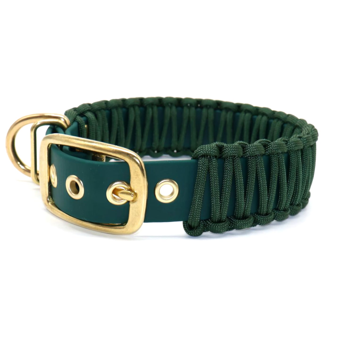 Halsband Biothane & Paracord *Dunkelgrün*