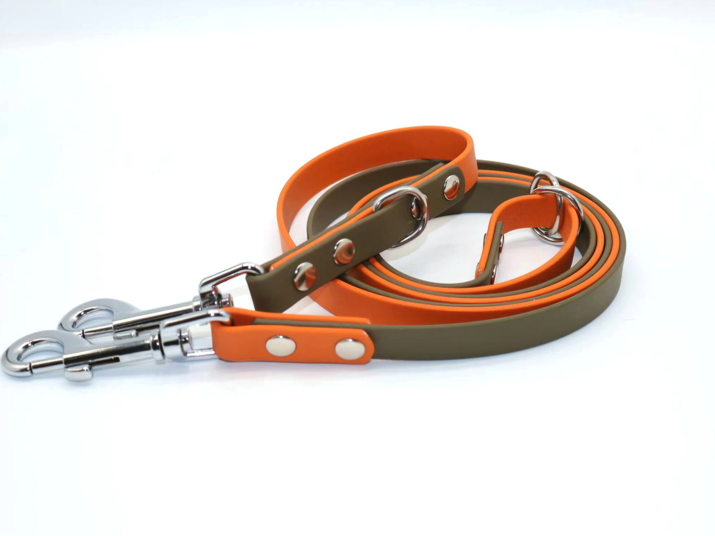 13mm Biothane Leine *Oliv & Orange*