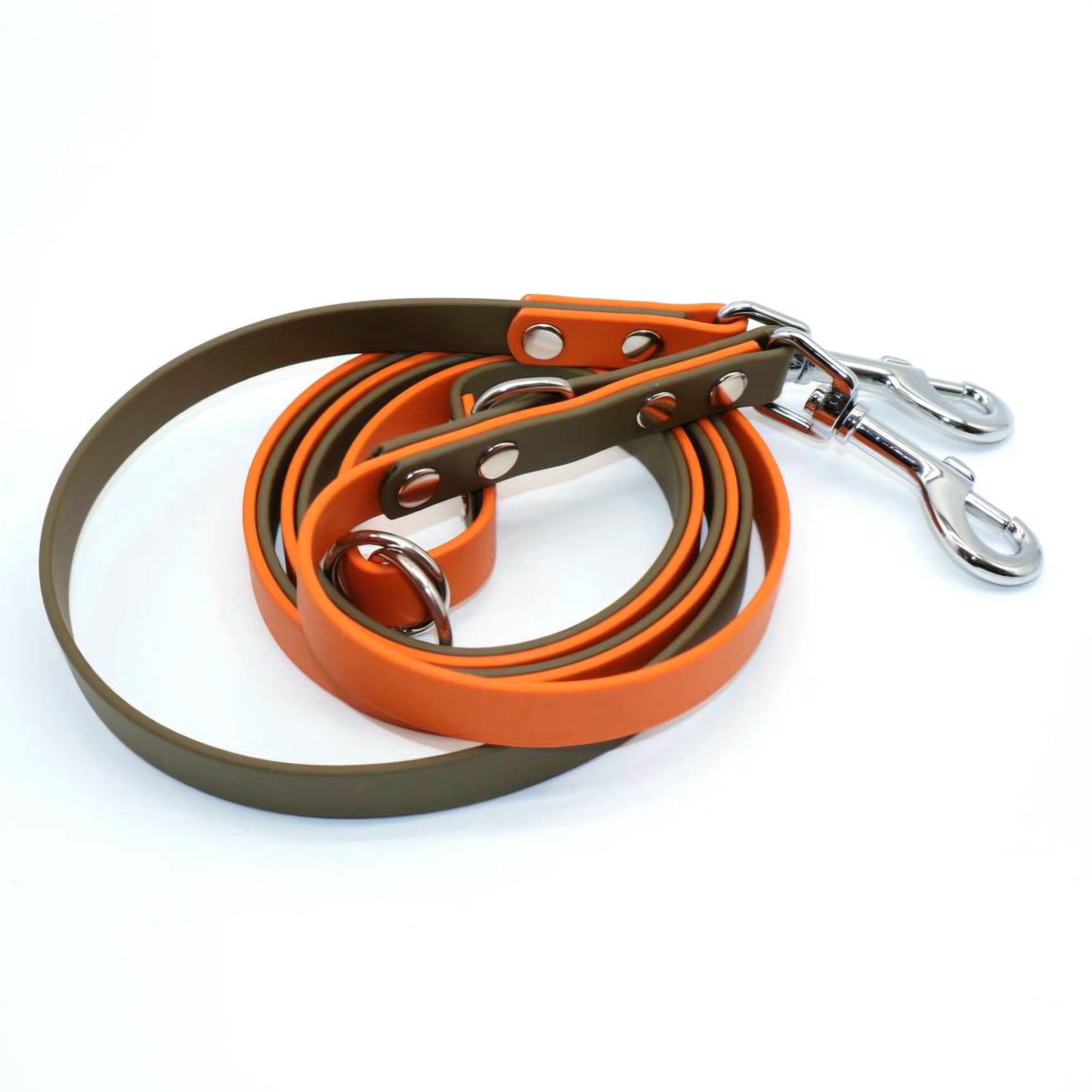 13mm Biothane Leine *Oliv & Orange*