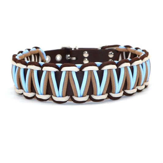 Halsband Biothane & Paracord *Dunkelbraun & Polarblau & Cappuccino*