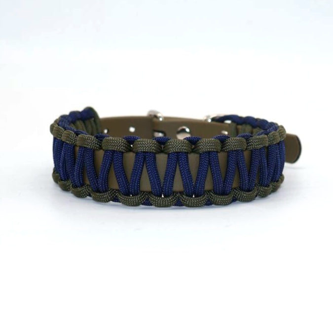 Halsband Biothane & Paracord *Oliv & Midnight*