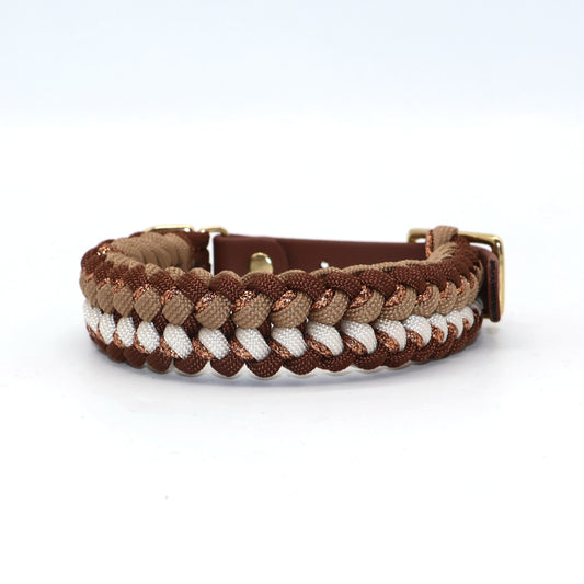 Paracord Halsband geflochten *Braun-Cappuccino*