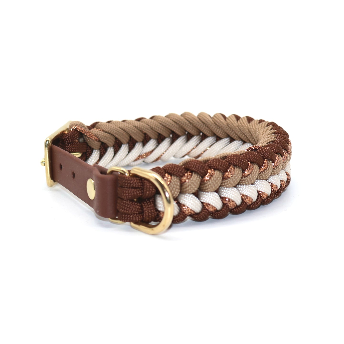 Paracord Halsband geflochten *Braun-Cappuccino*