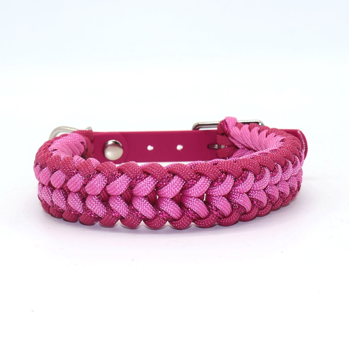 Halsband Paracord *Fuchsia Glitzer* für einen Halsumfang: 28-32cm