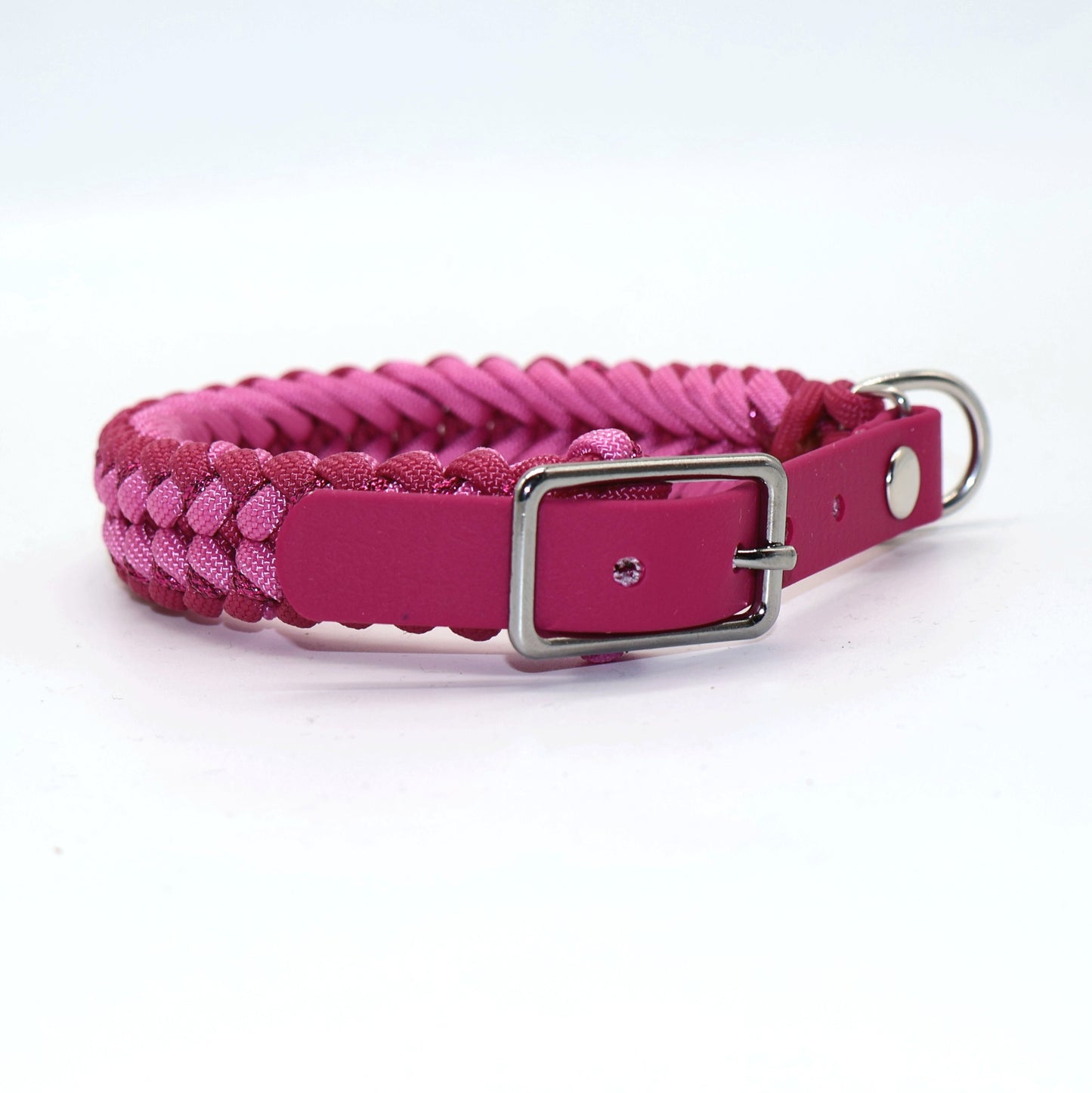 Paracord Halsband geflochten *Fuchsia-Bubble Gum Glitzer*