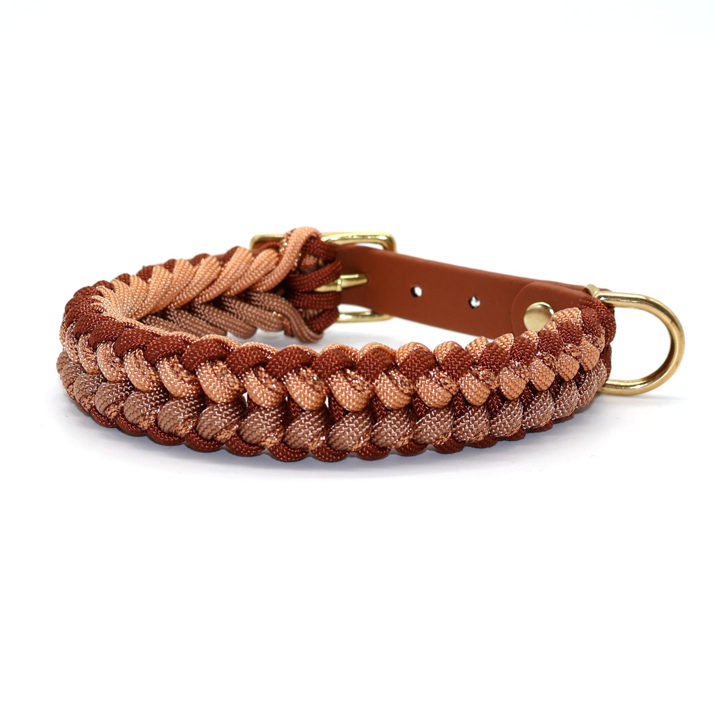 Paracord Halsband geflochten *Rost, Bronze, Kupfer Glitzer*