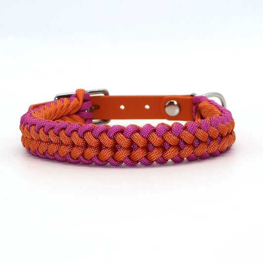 Paracord Halsband geflochten *Passion Pink & Orange*