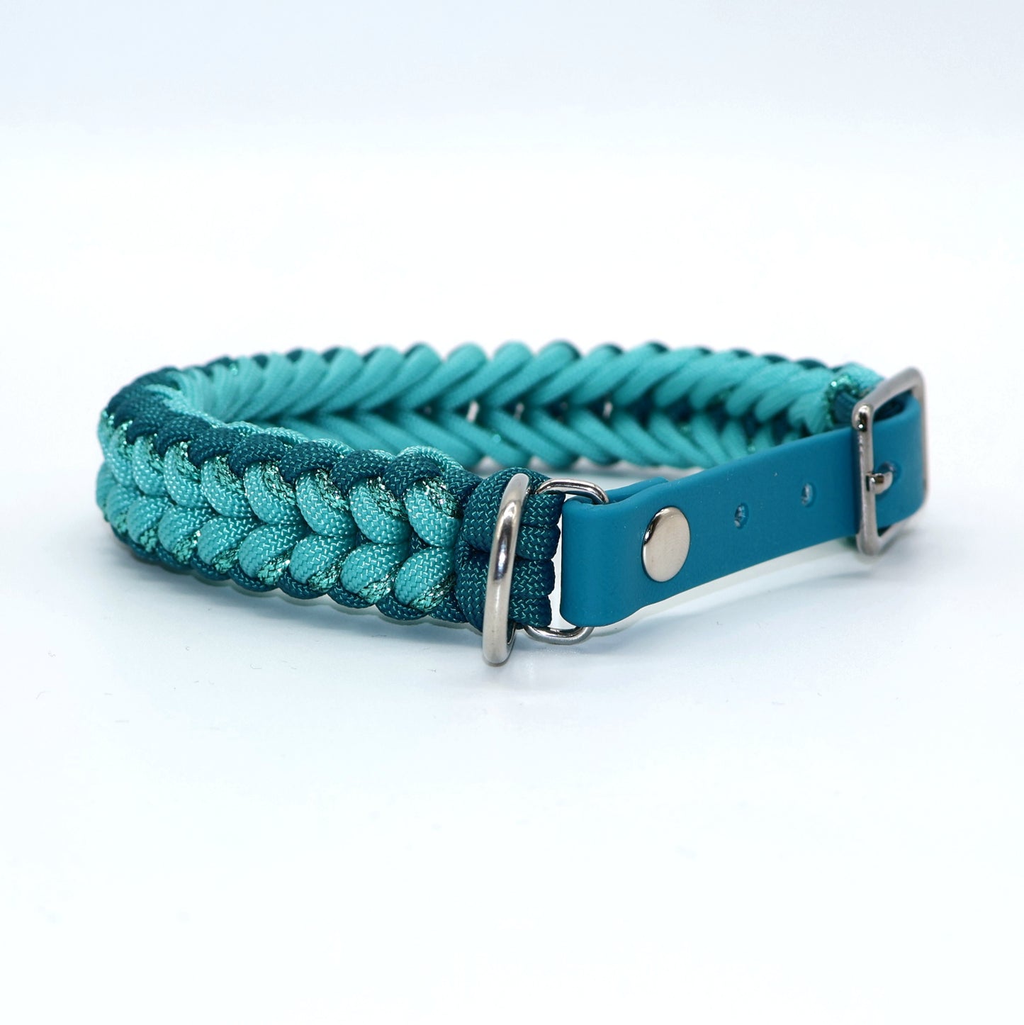 Halsband Paracord *Türkis* für einen Halsumfang: 28-31,5cm