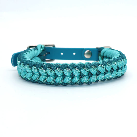 Halsband Paracord *Türkis* für einen Halsumfang: 28-31,5cm