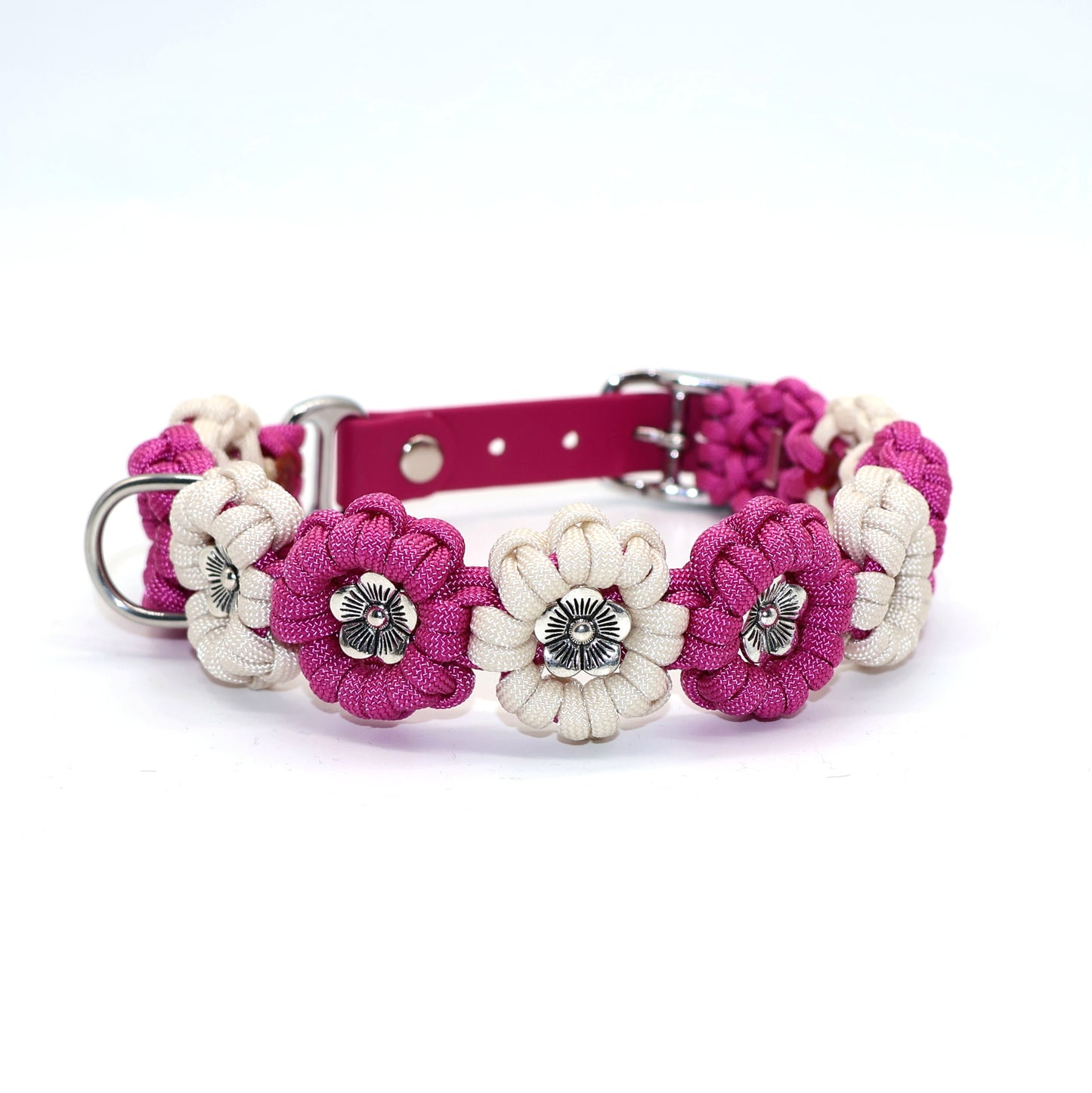 Blumen Halsband *Passion Pink & Creme*