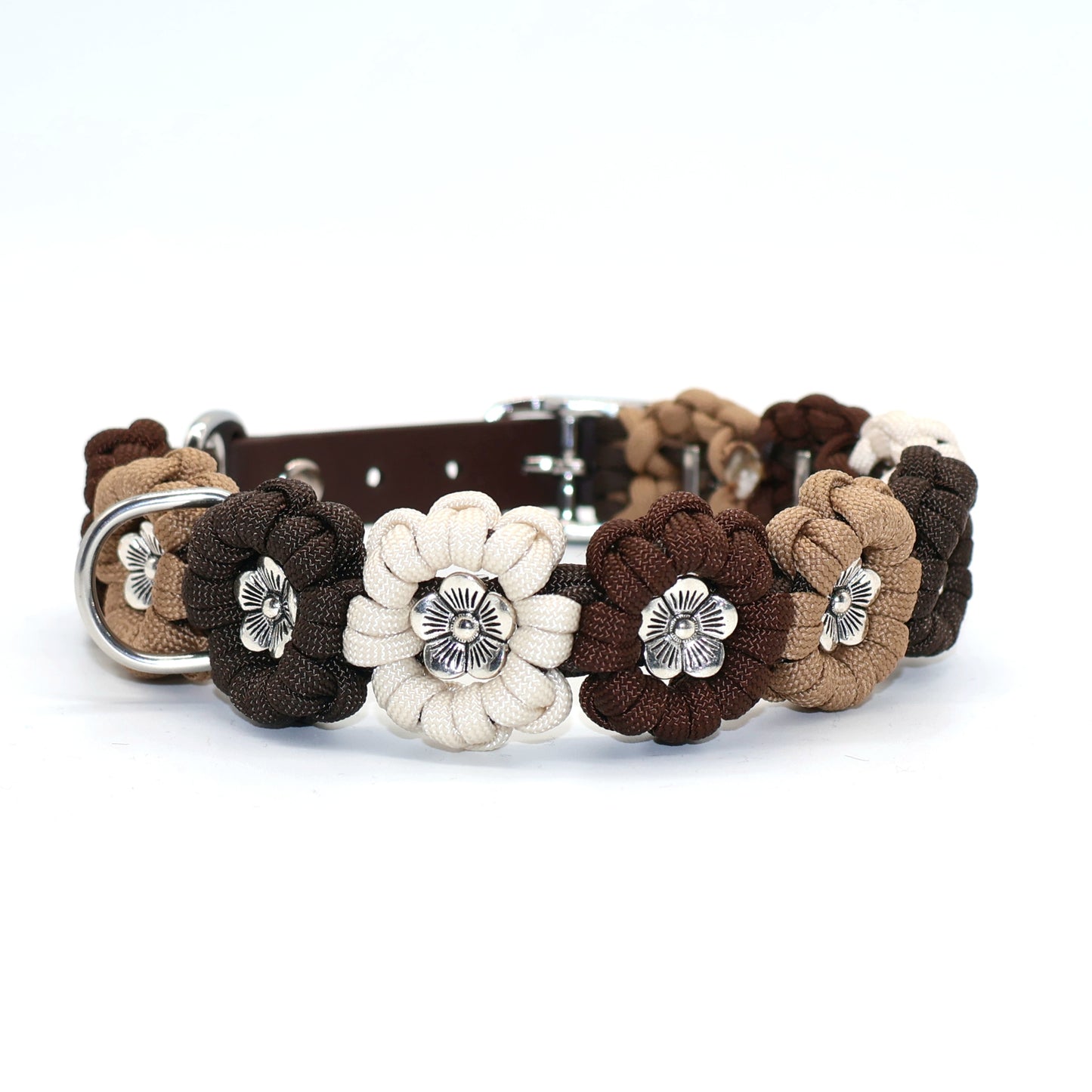 Blumen Halsband *Espesso-Nuss-Cappuccino-Creme*