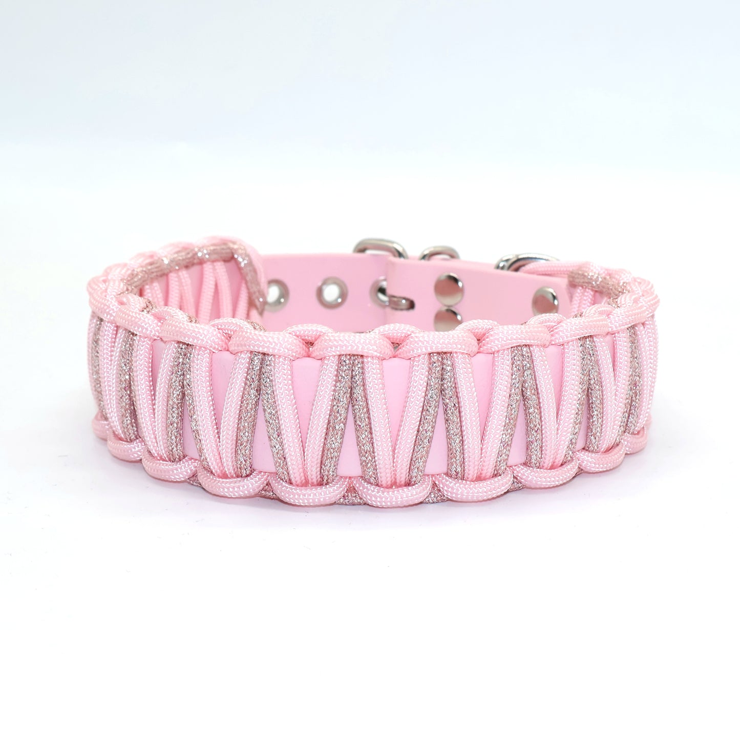 Halsband Biothane & Paracord *Hellrosa Glitzer*