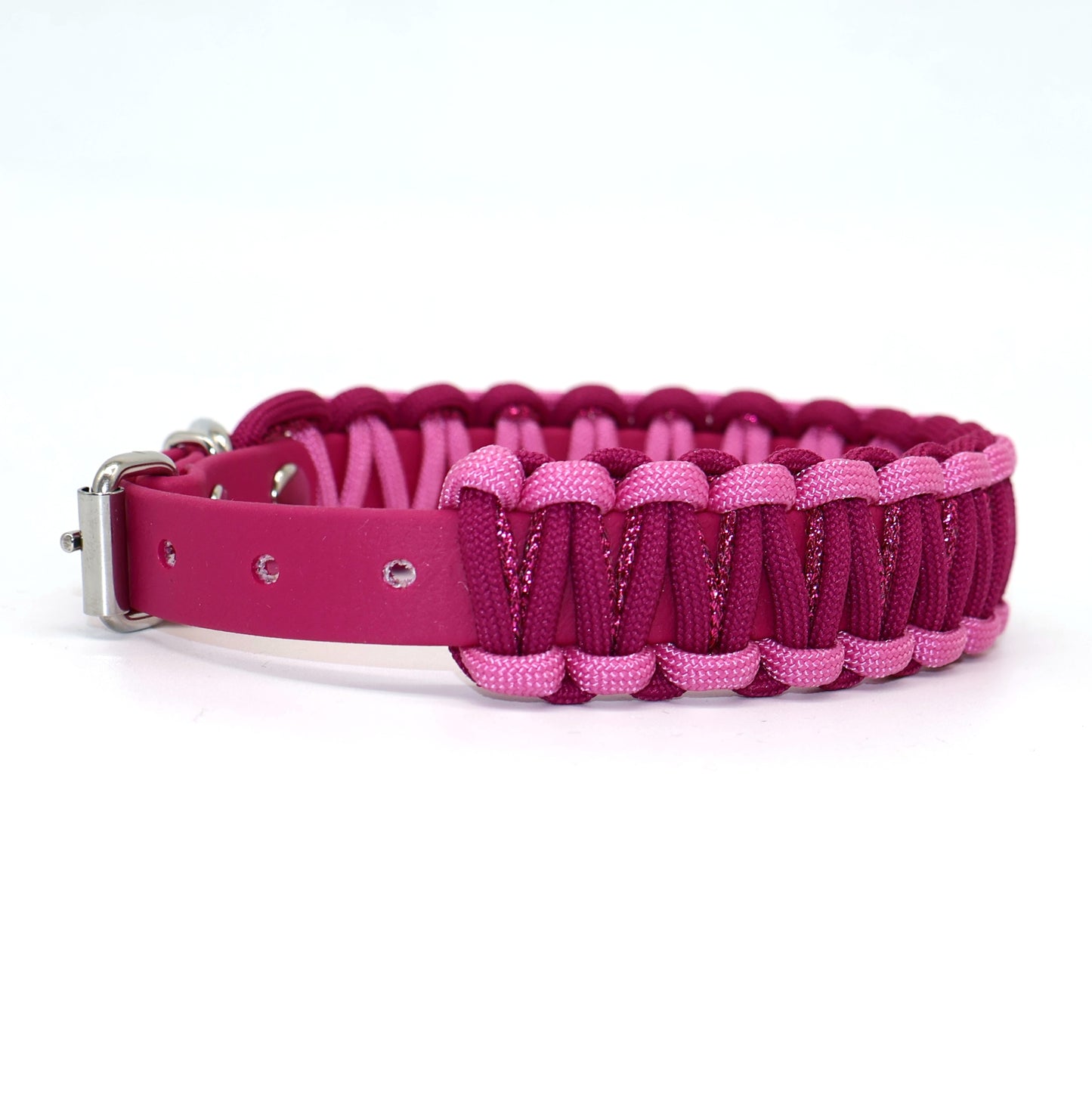 Halsband Biothane & Paracord *Beere Glitzer* 28-36cm