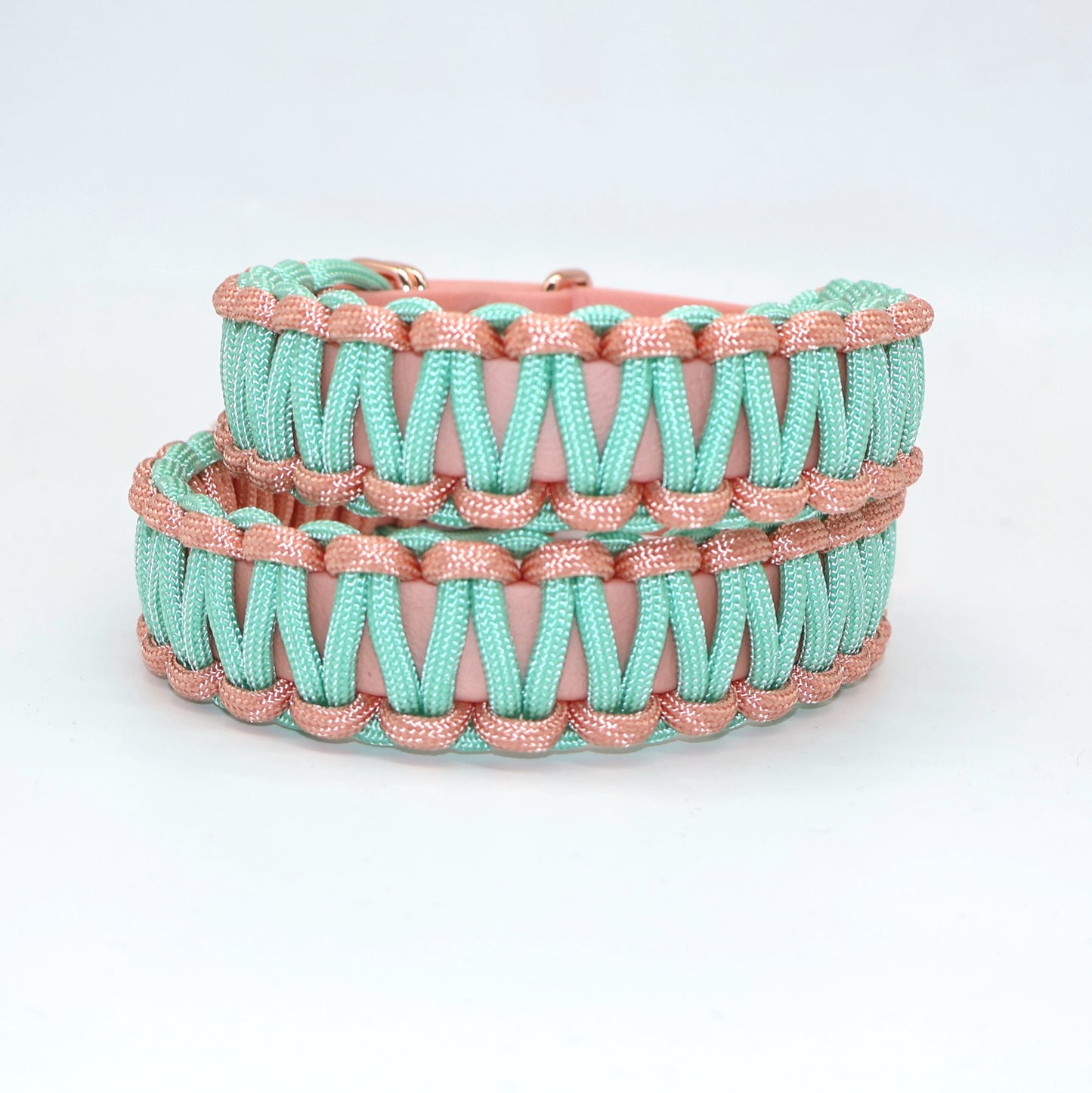 Halsband Biothane & Paracord *Rosé-Mint* 27-36cm