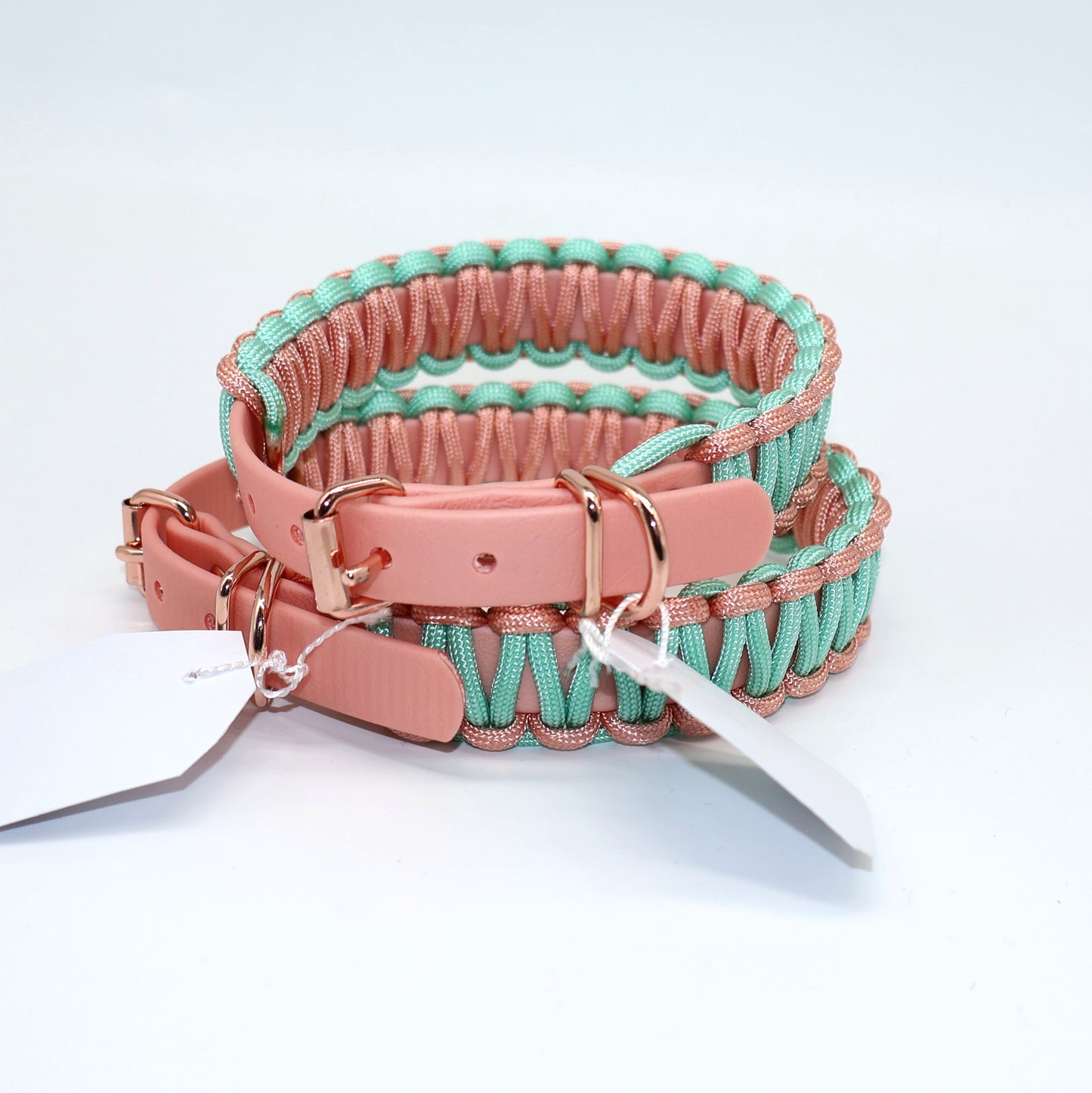 Halsband Biothane & Paracord *Rosé-Mint* 27-36cm
