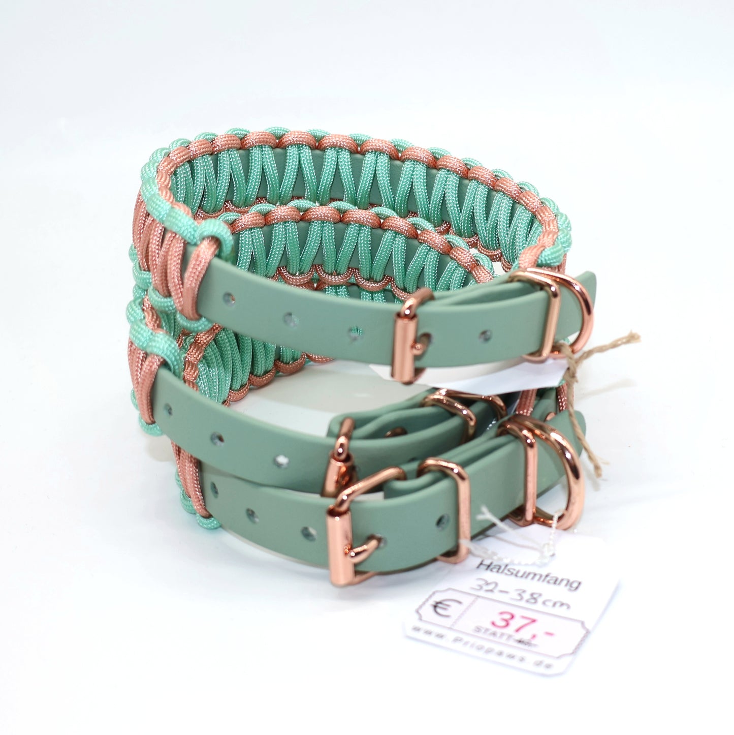 Halsband Biothane & Paracord *Mint Rosé* 27-38cm