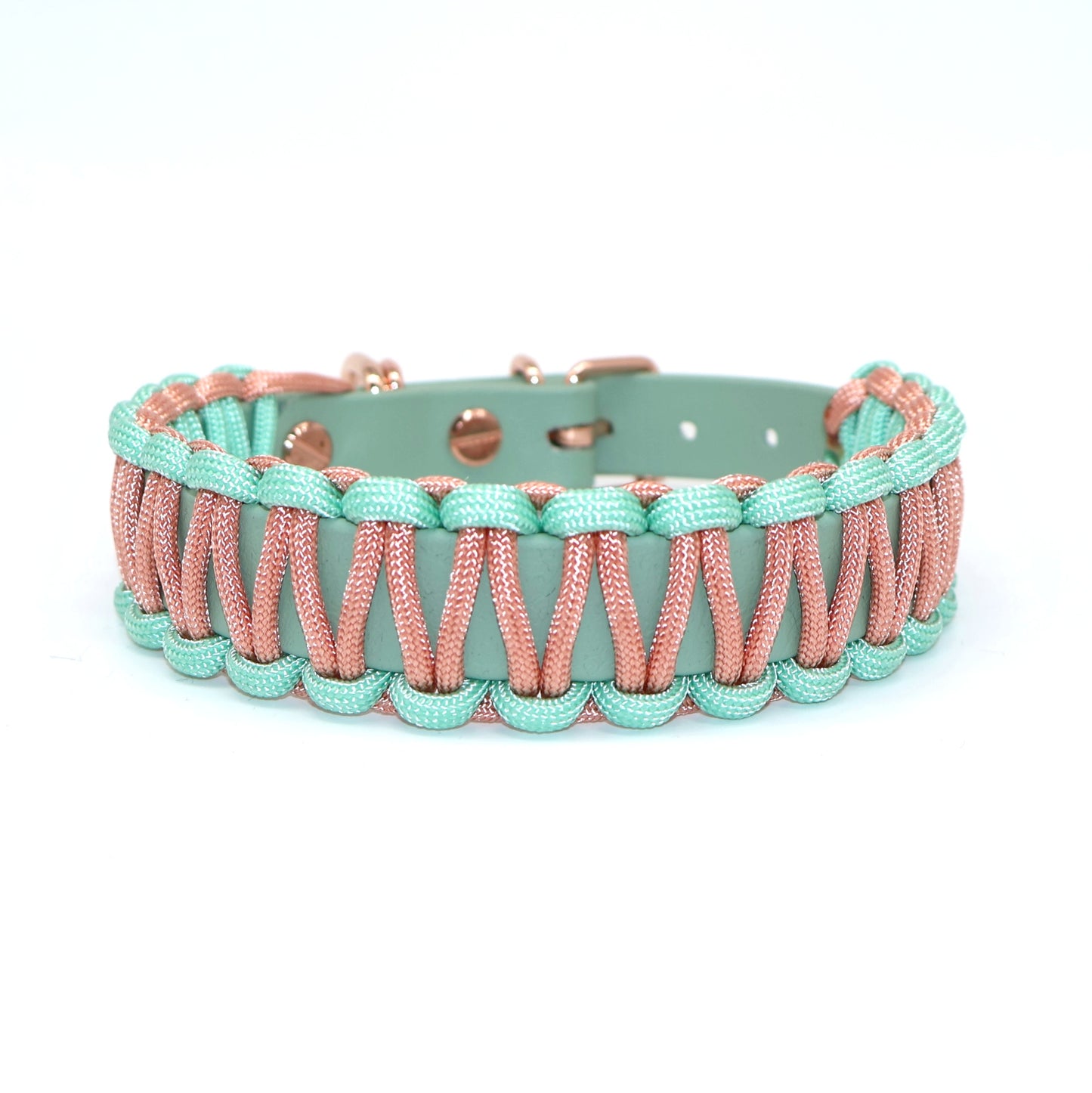 Halsband Biothane & Paracord *Mint Rosé* 27-38cm
