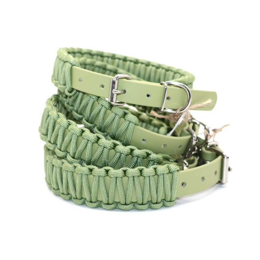 Halsband Biothane & Paracord *Guacamole (Silber)* 27-39cm