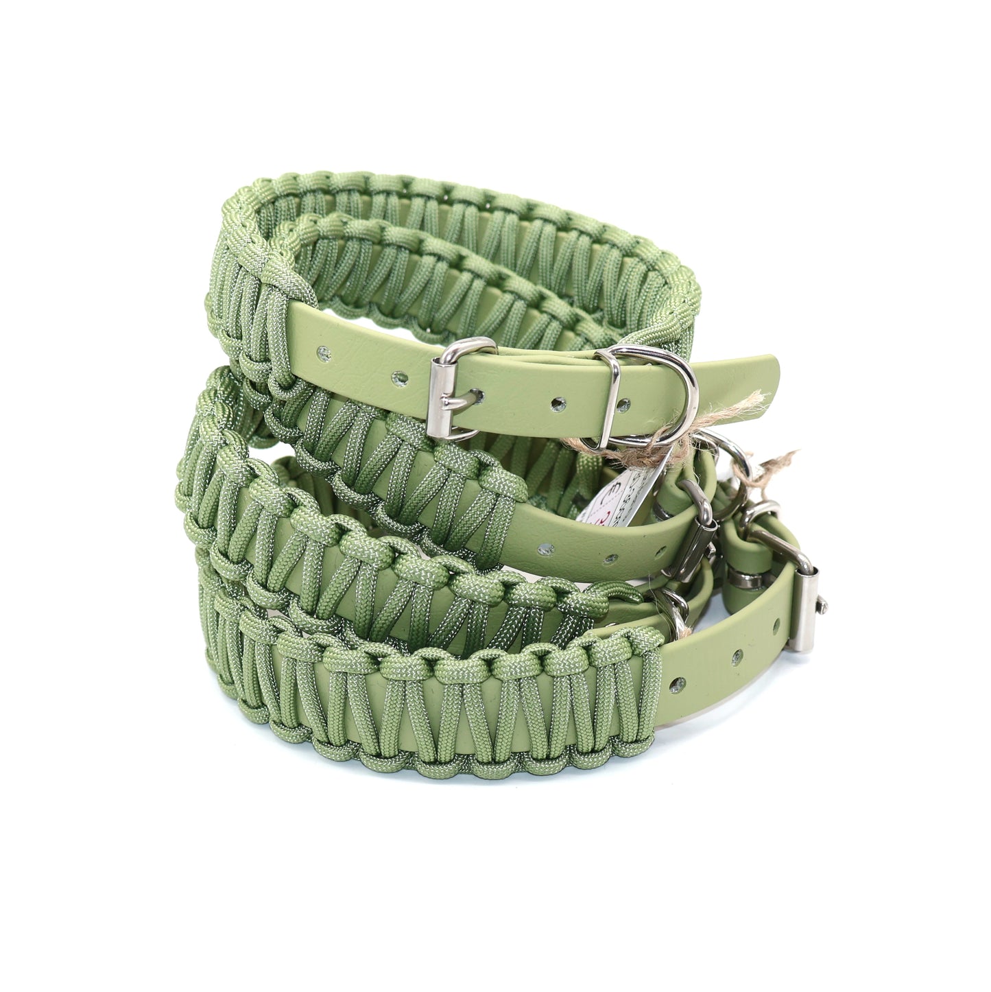 Halsband Biothane & Paracord *Guacamole (Silber)* 27-39cm