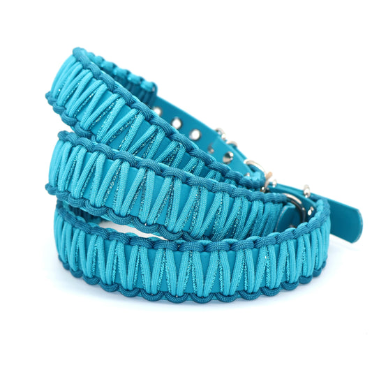 Halsband Biothane & Paracord *Lagune Glitzer* 43-58cm