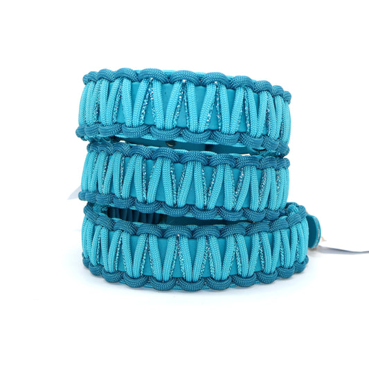 Halsband Biothane & Paracord *Lagune Glitzer* 31,5-38cm