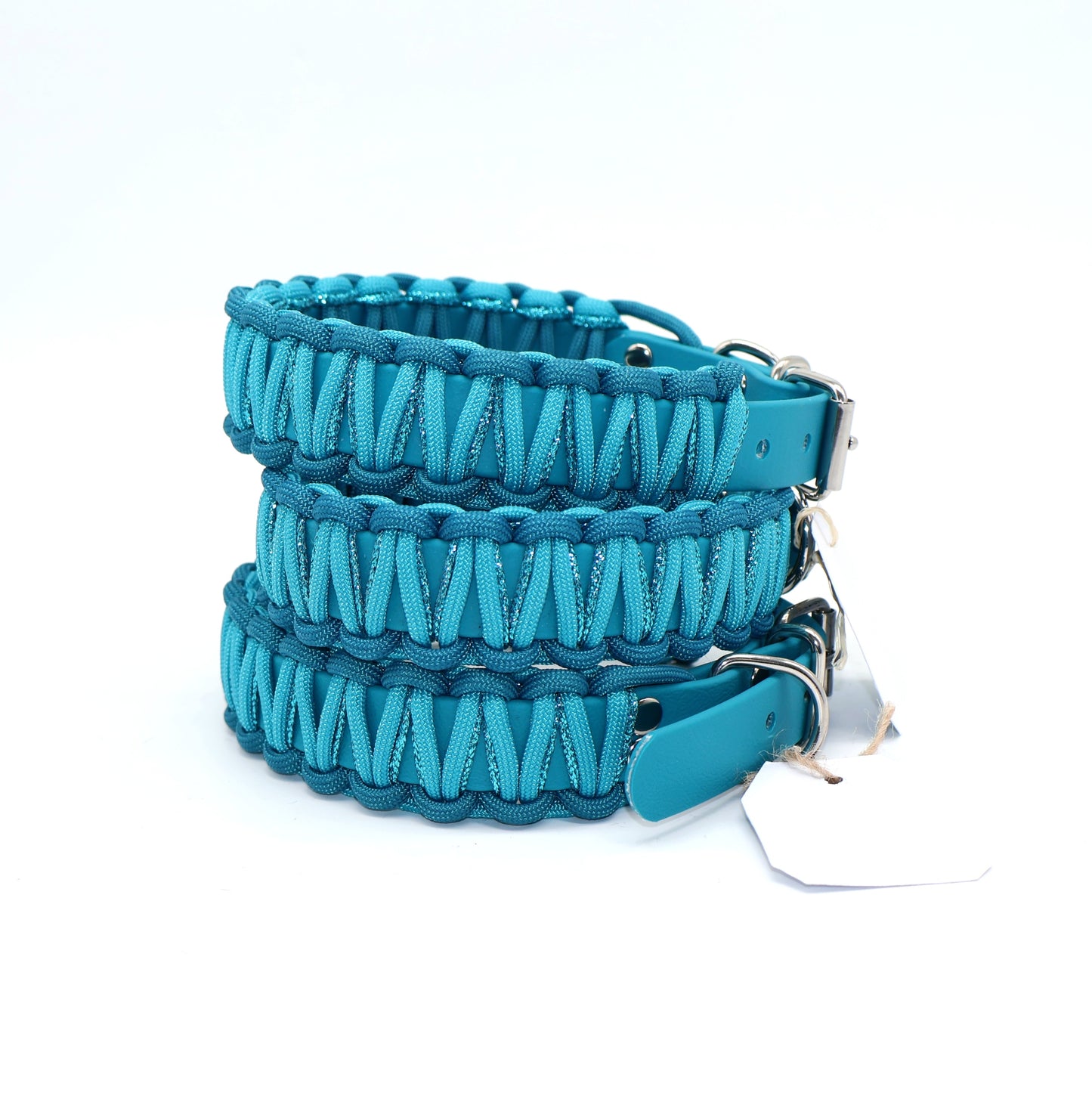 Halsband Biothane & Paracord *Lagune Glitzer* 31,5-38cm