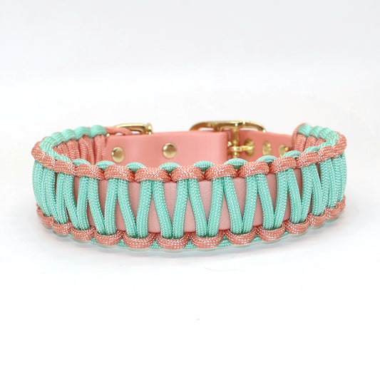 Halsband Biothane & Paracord *Rosé-Mint*