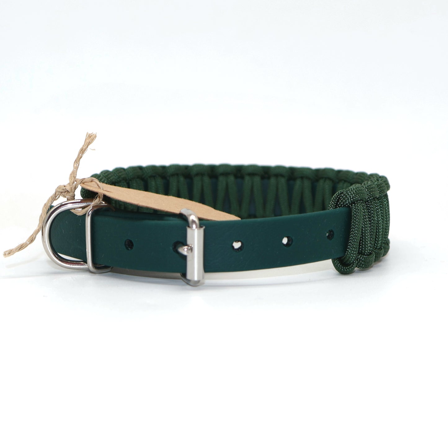 Halsband Biothane & Paracord *Dunkelgrün* 28-34cm