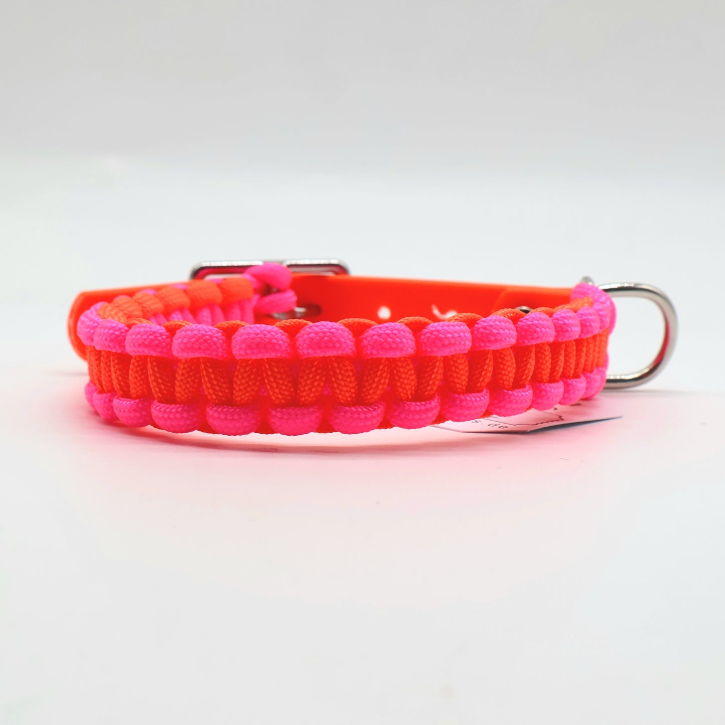 Halsband Biothane & Paracord *Neon Orange & Neon Pink* 23-29,5cm