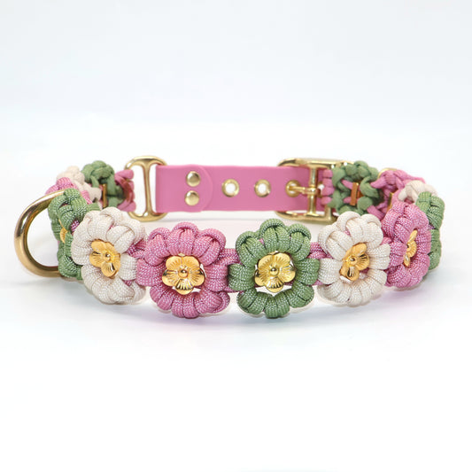 Blumen Halsband *Guacamole & Lavender Rosa & Creme*