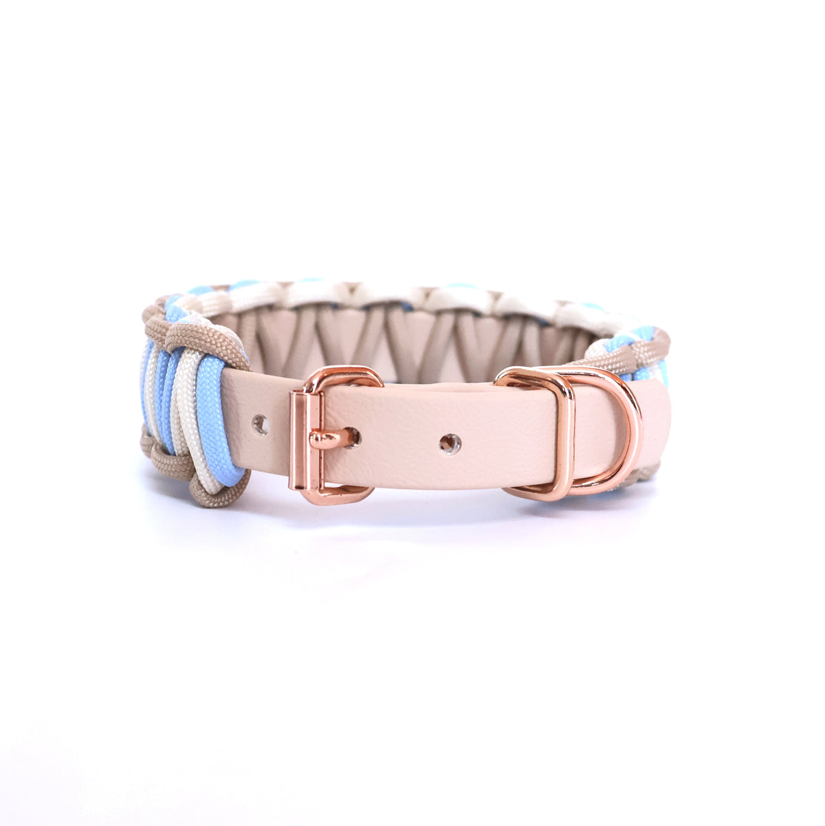 Halsband Biothane & Paracord *Mocca & Creme & Polarblau*
